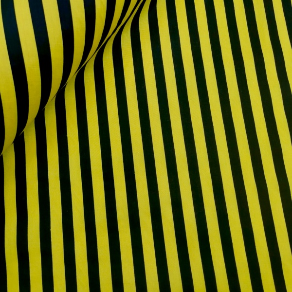 Polycotton Stripes YELLOW & BLACK